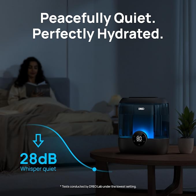 DREO Smart Humidifiers for Bedroom, 6L Top Fill Supersized Cool Mist Humidifier for Large Room, 60 Hour Runtime, Quiet Ultrasonic Humidifier for Plants, Indoor, Home, Night Light, Black - Image 6