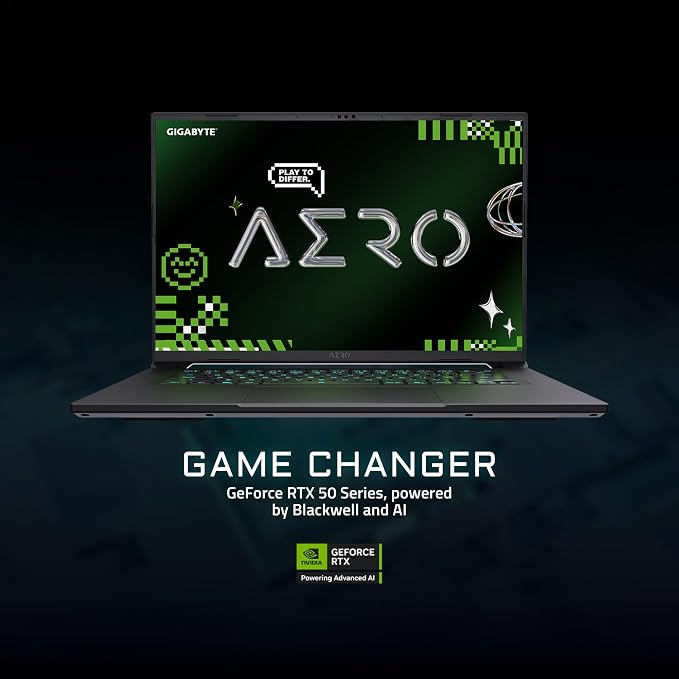 GIGABYTE AERO X16, Copilot+ PC - 165Hz 2560x1600 WQXGA - Manufactured by NVIDIA GeForce RTX 5070 - AMD Ryzen AI 9 HX 370-1TB SSD with 32GB DDR5 RAM - Windows 11 Home - Space Gray - 2WHA3USC64AH - Image 3