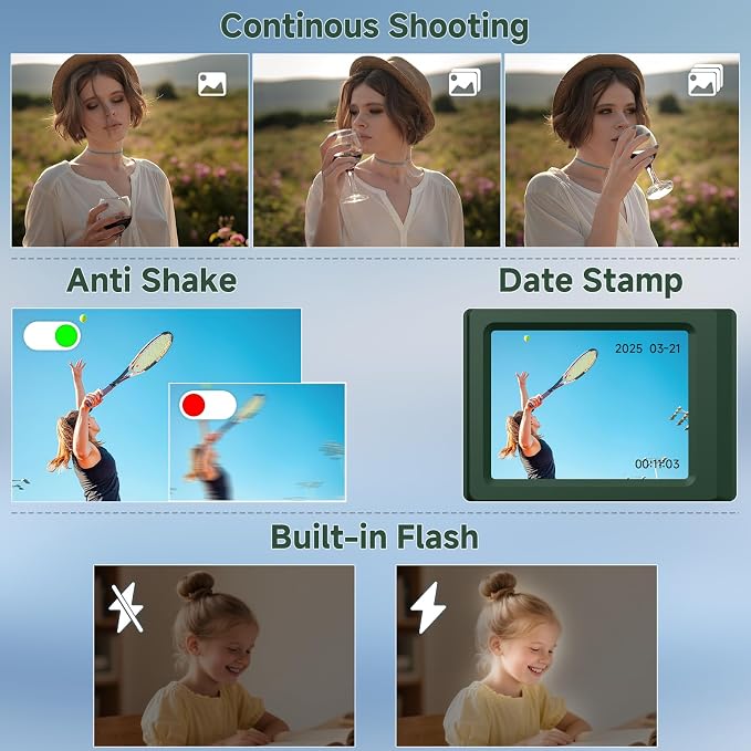 Digital Camera, 56MP 2.7K Dual-Screen Selfie Camera - Image 5