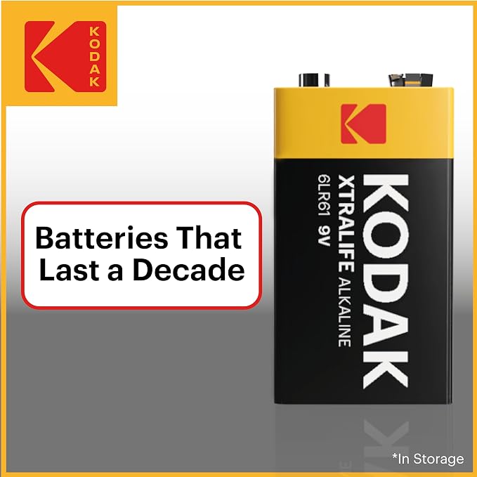 KODAK 9V Alkaline Batteries 9 Volt High-Performance Battery Pack, 10-Year Shelf - Image 7