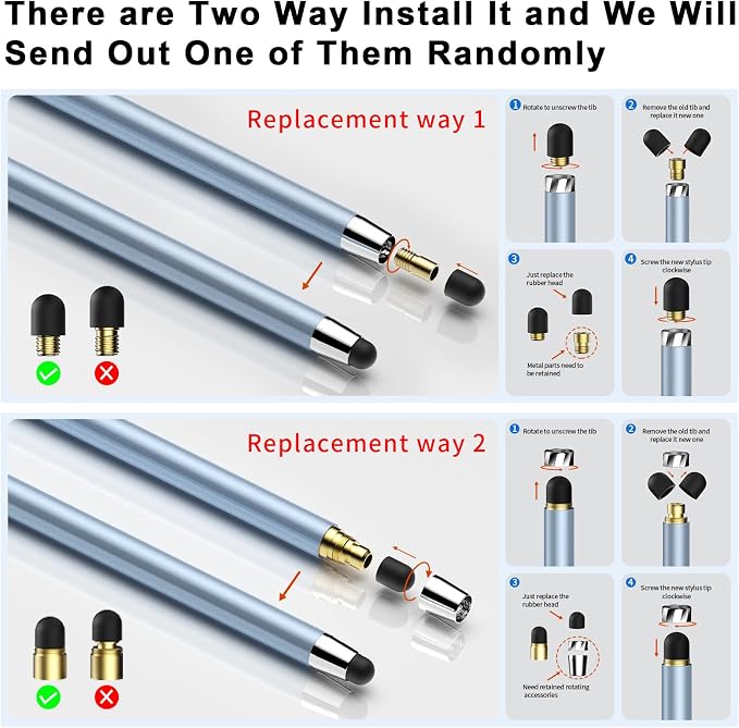 Stylus Pen for Touchscreen, 2-in-1 High Sensitivity & Accuracy | Rubber tip - Image 5