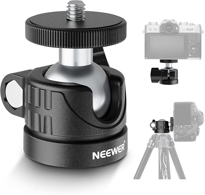 NEEWER Basic Mini Ball Head, Portable Tripod Head Camera Mount Adapter by Neewer