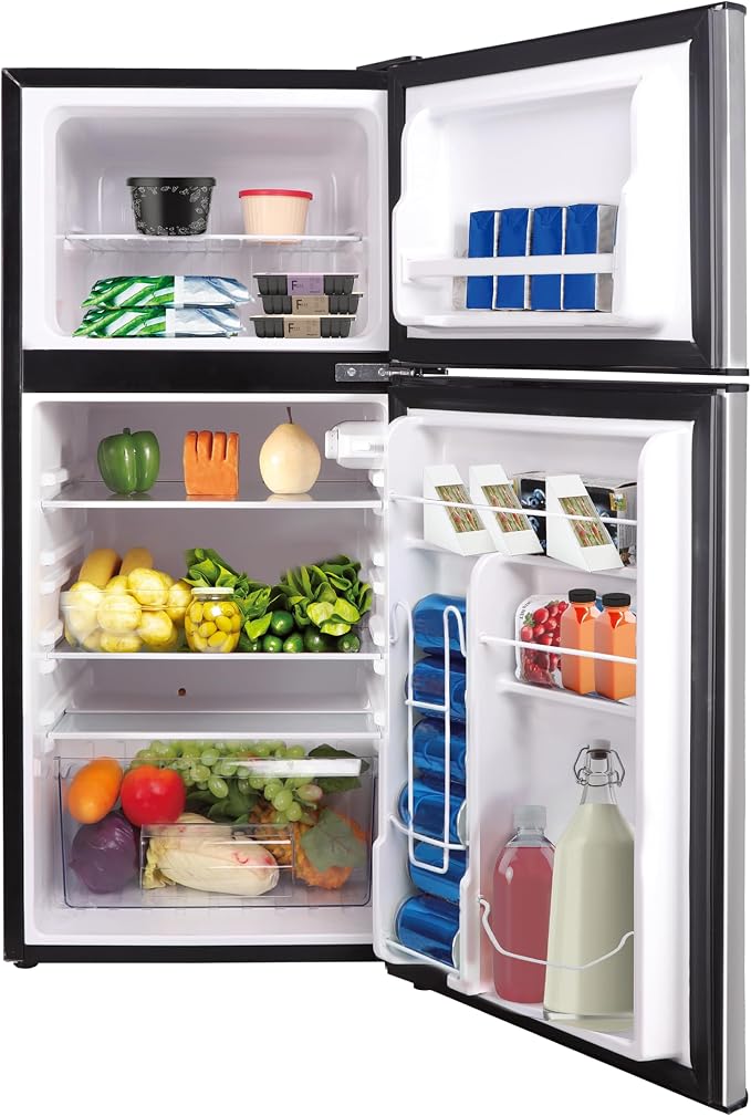 FRIGIDAIRE 2 Door Refrigerator/Freezer, 4.6 cu ft, Black Stainless Steel, Gunmetal - Image 3