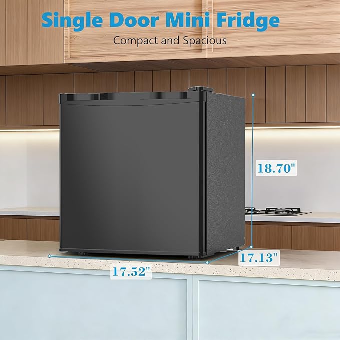 Antarctic Star Mini Fridge with Freezer, Rated 1.6 cu.ft, Small Upright Refrigerator with Removable Shelves, 7 Adjustable Thermostat, Low Noise for Bedroom/Apartment/Office, - Image 7