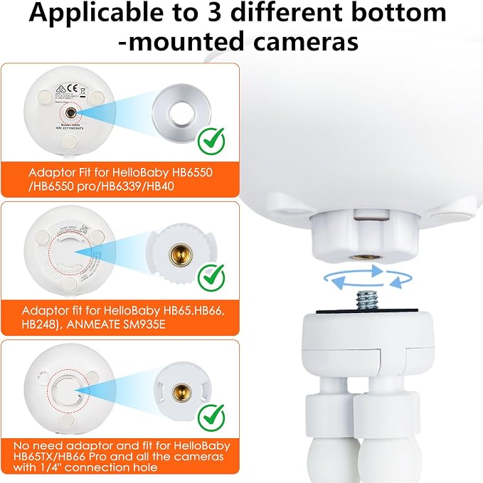 Tripod Baby Monitor Mount, Flexible Baby Camera Stand Compatible - Image 4