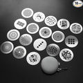 18Pcs Round Gobos Kit for Optical Snoot, 66mm/2.6in Metal Plate Patterns for by ZALUNERO