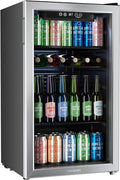 hOmeLabs Beverage Refrigerator and Cooler - Mini Fridge with Glass Door for Soda Beer or Wine - 120 Cans Capacity - Small Drink Dispenser Machine for Office or Bar with Adjustable Removable Shelves by hOmeLabs