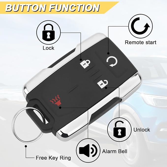 Vurkcy Key Fob Replacement for 2014-2020 Chevy Silverado 1500 2500 3500/15-21 - Image 3