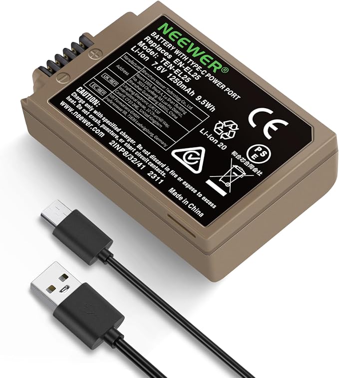 NEEWER Zfc Z30 Z50 Replacement Battery 1250 mAh EN-EL25, Compatible by Neewer