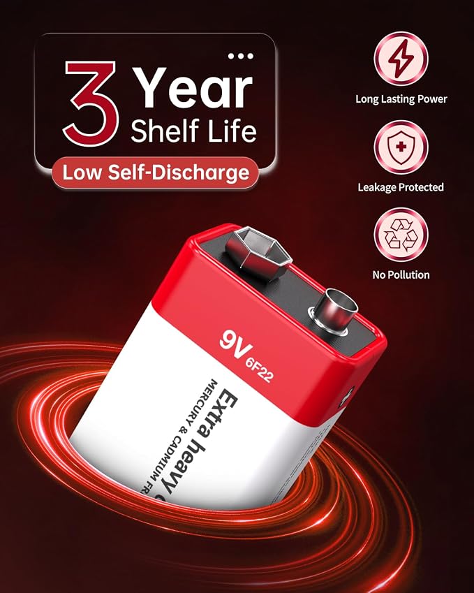 9V Batteries Carbon 9 Volt Battery - Image 5