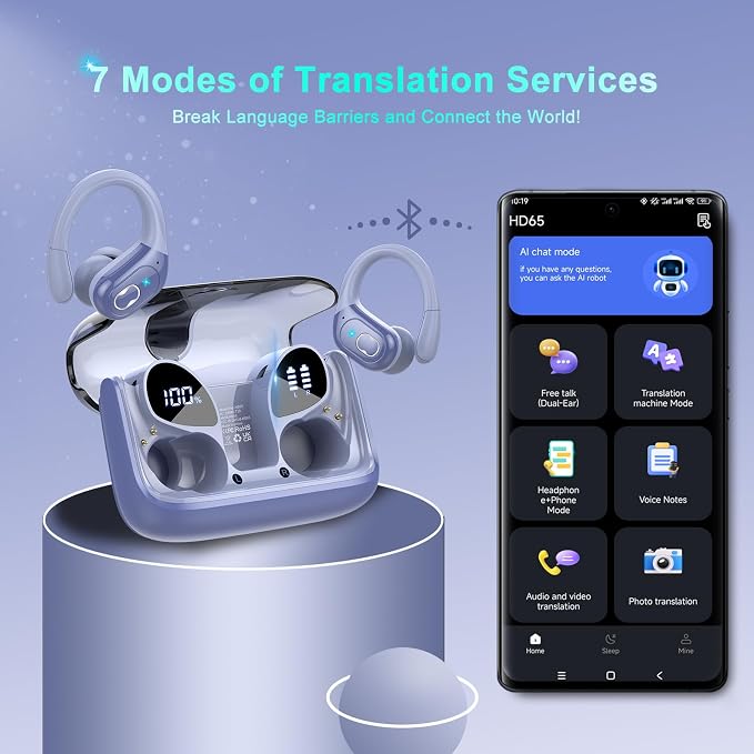 AI Translation Earbuds Real Time, 164 Language Translator Earbud 3-in-1 - Image 2