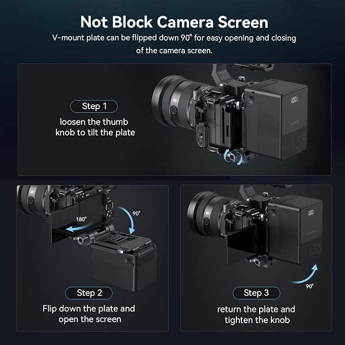 SMALLRIG Foldable V Mount Battery Plate - Image 5