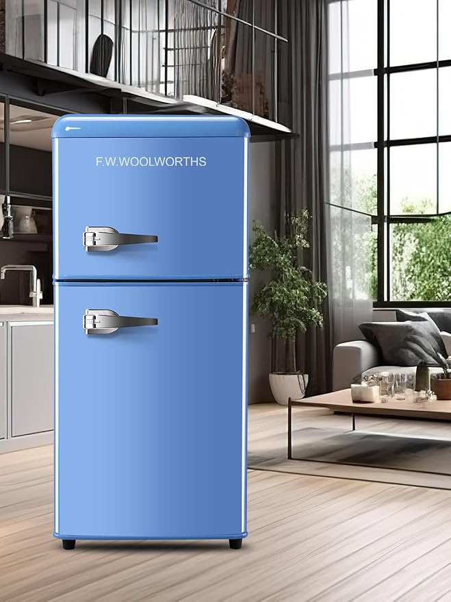 F.W.WOOLWORTHS 3.5 Cu.Ft Refrigerator with Freezer | Compact Fridge with 2 Doors for Office, Kitchen, Dorm and Bedroom, 7 Level Temp Adjustable Thermostat, Blue - Image 7