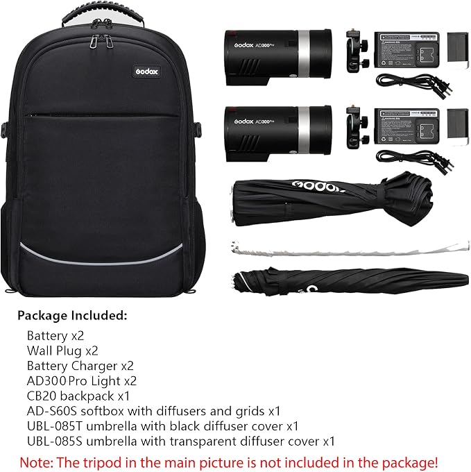 Godox AD300 Pro Strobe Light Photography Lighting Kit, 2.4G TTL 1/8000s HSS - Image 7