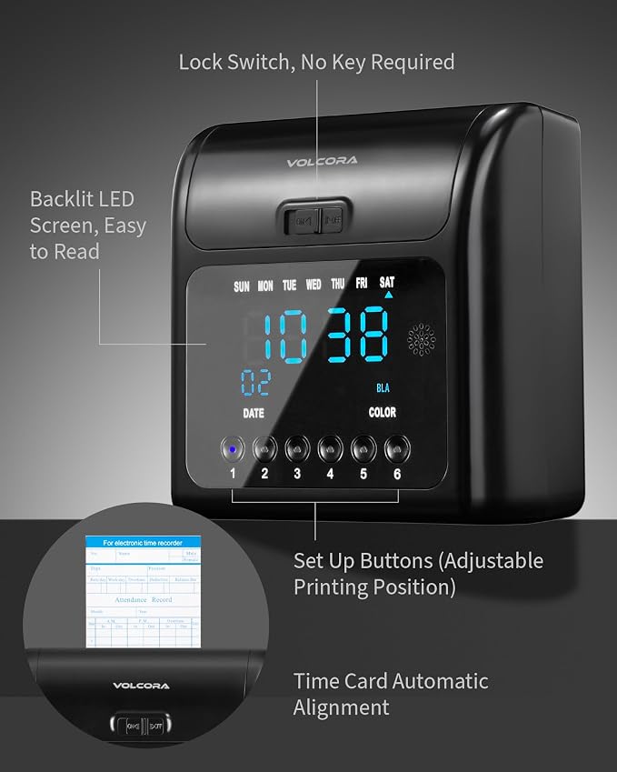 Volcora Time Clock for Employees - Image 3