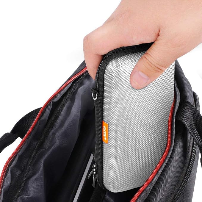GLCON Portable Protection Hard EVA Travel Carrying Case with Mesh Pocket, Shockproof Exterior - Universal Small Electronic Tech Zipper Bag Pouch Organizer for Cell Phone, Charger, Cord, Cable - Silver - Image 7