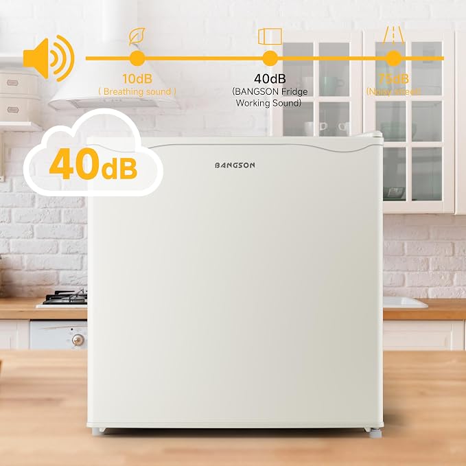 1.7 Cu.Ft Mini Fridge with Freezer,Cream White | Compact Single Door Refrigerator - Energy Saving, Low Noise - Perfect for Office, Apartment, Dorm, Bedroom - Image 6