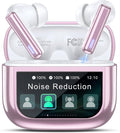 ZIUTY Wireless Earbuds, ANC ENC Noise Cancelling Ear Buds with Touch Screen | 40H Stereo Bass, Bluetooth Headphones with Transparency Mode, IPX7 Waterproof, Clear Calls, 5 EQ for iOS Andoid,Pink by ZIUTY
