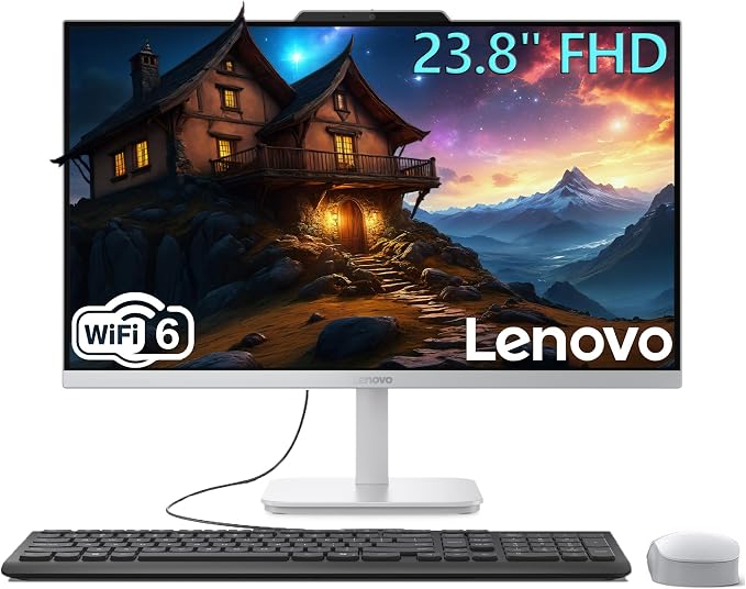 Lenovo 24 8-Core Intel i3-N305 16GB 1TB SSD All-in-One Desktop Computer | 23.8" FHD IPS Display, WiFi 6, Bluetooth 5.2, Windows 11 Home, Keyboard, Mouse by LENOVO