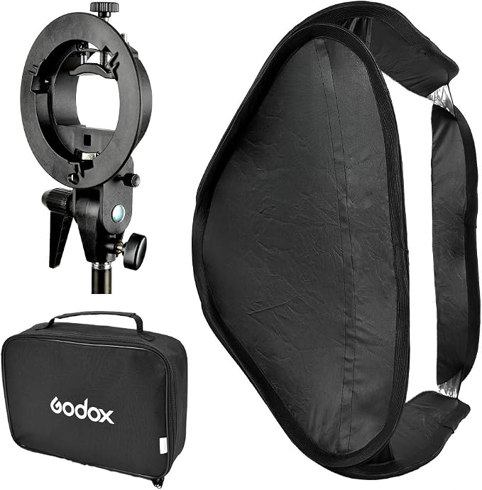 Godox 32" x 32" Softbox with S-Type Bowens Mount Bracket Flash Holder Kit - Image 6