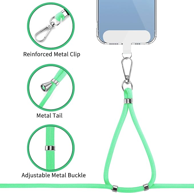 CACOE Phone Lanyard 2 Pcs-1 Pcs Adjustable Neck Strap, 2 Pads, Universal - Image 5