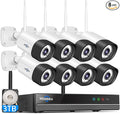 Hiseeu 5MP Outdoor WiFi Security Camera System, 16CH 8 Cam Kit, 2-Way Audio by Hiseeu