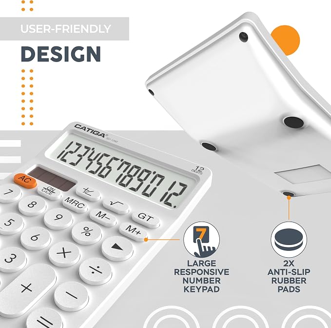 CATIGA 12 Digit Desktop Calculator Basic Desk Calculator - Image 5