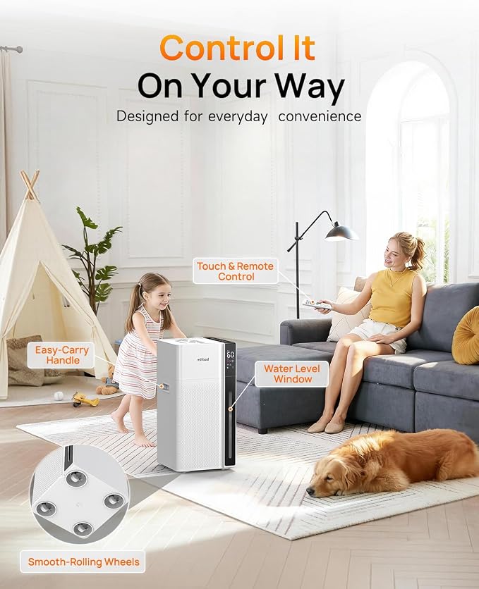 Mifasol Humidifier Large Room, 5.3Gal/20L Warm & Cool Mist Humidifiers for Home 1500 sq ft, Whole House Humidifier, Humidifiers for Bedroom Home Plants Office Large Areas, White - Image 5