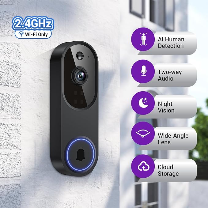 1080p Smart Wi-Fi Doorbell Camera - Image 2