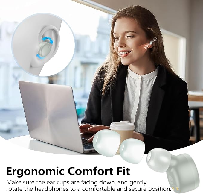 kurdene Wireless Earbuds Bluetooth 5.3 Light Weight in Ear Headphones | Premium Sound Bass Ear buds with Charging Case,Touch Control,Built in Mics Headset,Clear Calls for Sports Workout Light Blue - Image 3