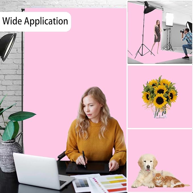 Pink Photography Backdrops, Photo Booth Video Shooting Photo Backdrop, Portrait - Image 2