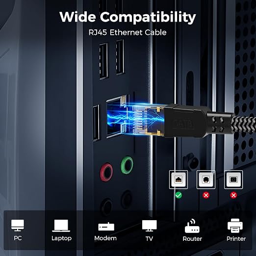 Cat 8 Ethernet Cable 10FT, High-Speed Braided Internet Cable Network Cord - Image 7