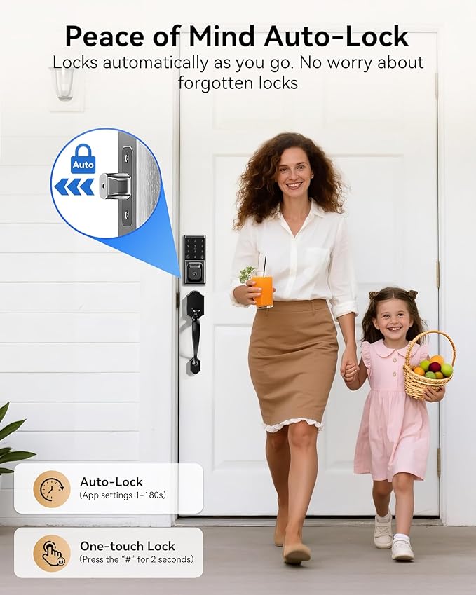 Smart Door Lock with Handle Set, Keyless Entry Door Lock - Image 6