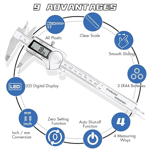 Electronic Digital Calipers, inch and Millimeter Conversion, LCD Screen - Image 4