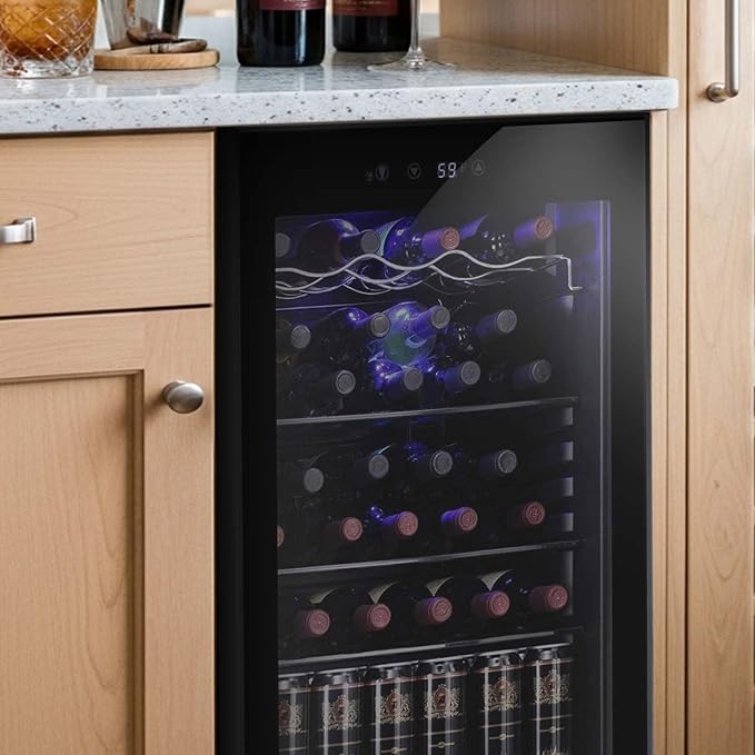 Antarctic Star 36 Bottle Wine Cooler Beverage Refrigerator Small Mini Wine Cellar Beer Soda Bar Fridge Quiet Operation Compressor Adjust Temperature Freestanding Black, 4.4 Cu. Ft | 36 Bottle Capacity, Clear Front Glass Door, for Red wine Beer Soda, Qu... - Image 7
