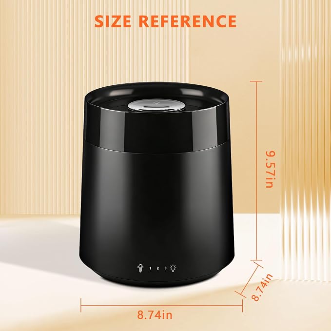 Humidifiers for Bedroom Home,3L Top Fill Cool Mist Humidifier for Baby Nursery,Essential Oil Diffuser for Large Room,3 in 1 Quiet Ultrasonic Humidifier for,Office,Plant,Nursery,BPA FREE(Black) - Image 6