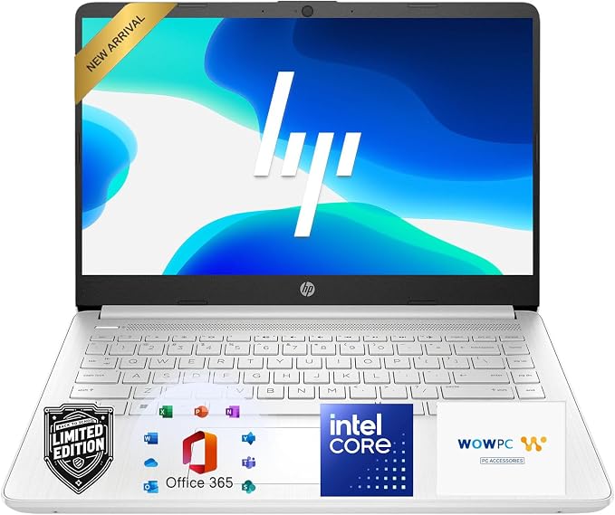 HP 14" Laptop, Intel N150 Processor, 4GB DDR5 RAM, 128GB SSD, Long Battery Life, 1TB Cloud Storage, Windows 11 with Microsoft 365 for Business, Students & Everyday Use by Unknown