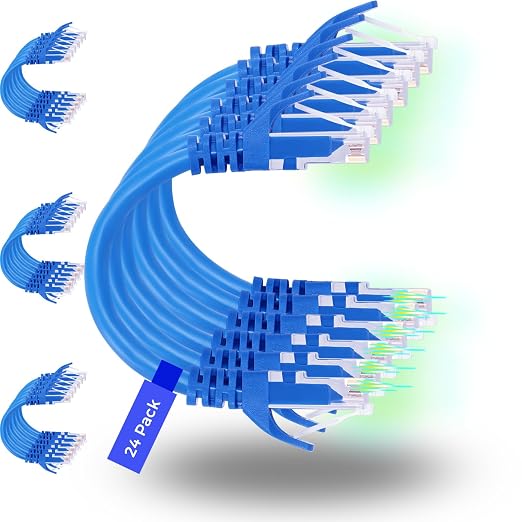 Rapink Patch Cables Cat6 2ft, Ethernet Patch Cable 10G, Cat 6 Patch Cable by Rapink