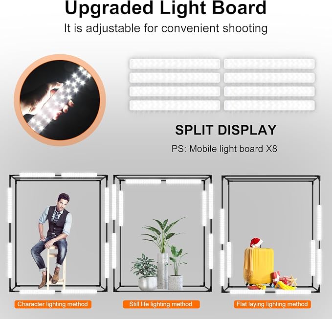 48"x64"x40" Large Photo Studio Light Box Photography, 8 Light LED Panels - Image 2