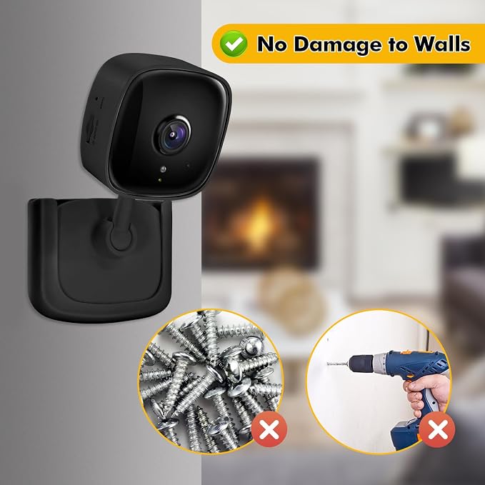 4 Pack Self-Adhesive Tapo Camera Mount, Wall Mount Bracket Stand Fits - Image 6