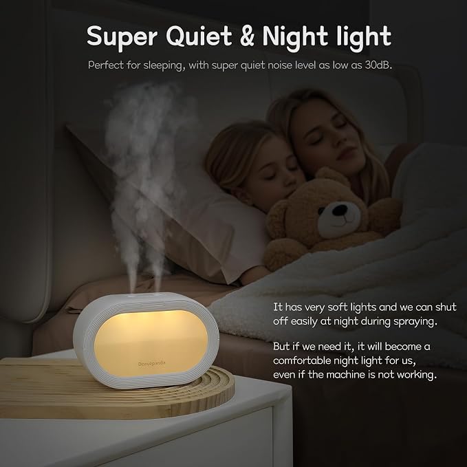 Small Dual Cool Mist Humidifiers for bedroom,500ml Mini Plant Humidifier indoor, Rechargeable Battery Powered Portable Desk Baby Humidifiers for Kids Room Home Baby Nursery, Office - Image 5