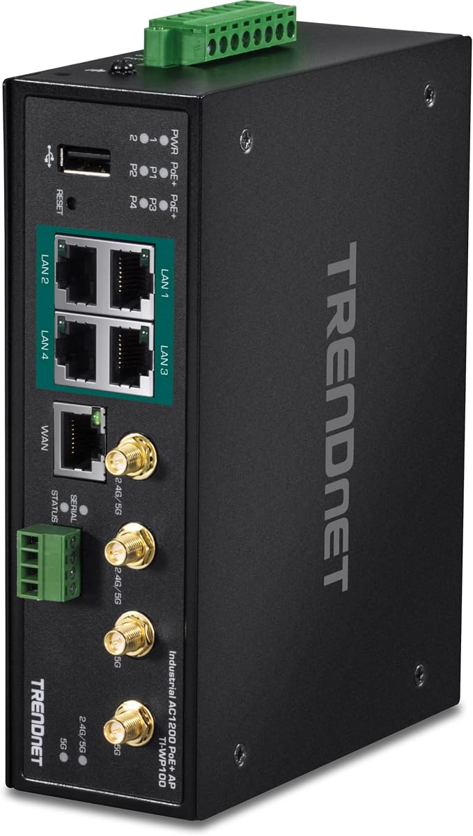 TRENDnet Industrial AC1200 Wireless Gigabit PoE+ Router, IP30 Housing, - Image 5