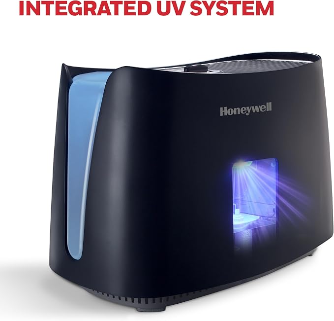 Honeywell Cool Moisture Humidifier For Bedroom, Medium Rooms, 1.1 Gallon, Invisible Moisture Humidifier for Baby, Kids, Quiet, Easy to Clean, UV Technology, Black, HCM350B - Image 3