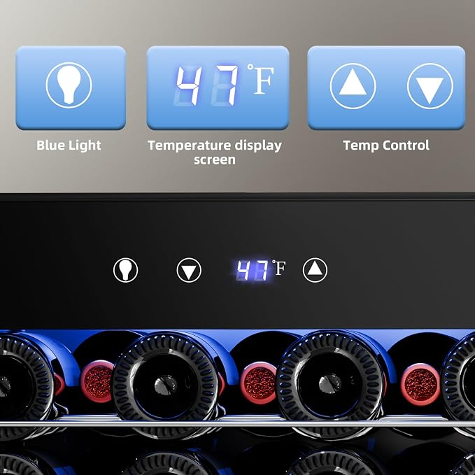 Antarctic Star Wine Cooler Refrigerator, Freestanding Wine Fridge with Adjust Temperature（32°F- 61°F）, 4.5 Cu.Ft Mini Fridge for home/bar/office, Black - Image 4