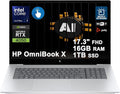 HP OmniBook X AI Laptop 17.3" FHD Touch Intel 8-core Ultra 7 256V 47 AI Tops 16GB RAM 1TB SSD GeForce RTX 4050 Thunderbolt Backlit Wi-Fi7 for Creator Designer Business Professional Win11 ICP Hub by HP
