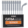 Everest Ultra Slim Cat6a Ethernet Patch Cables 3ft Gray by EverestMediaSolutions