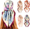4Pcs Silk Head Scarves for Women Satin Hair Scarf 35”Large Square Bandana Silk by Upeilxd