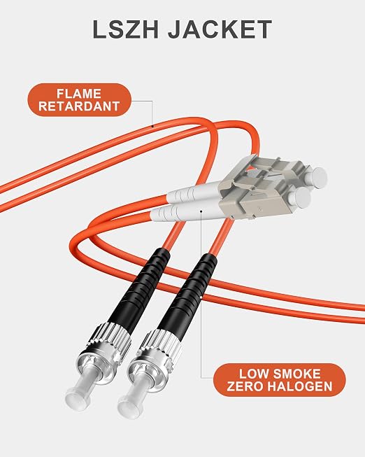 6 Pack ST to LC Fiber Patch Cable OM1 3M, Fiber Optic Cable - Image 5