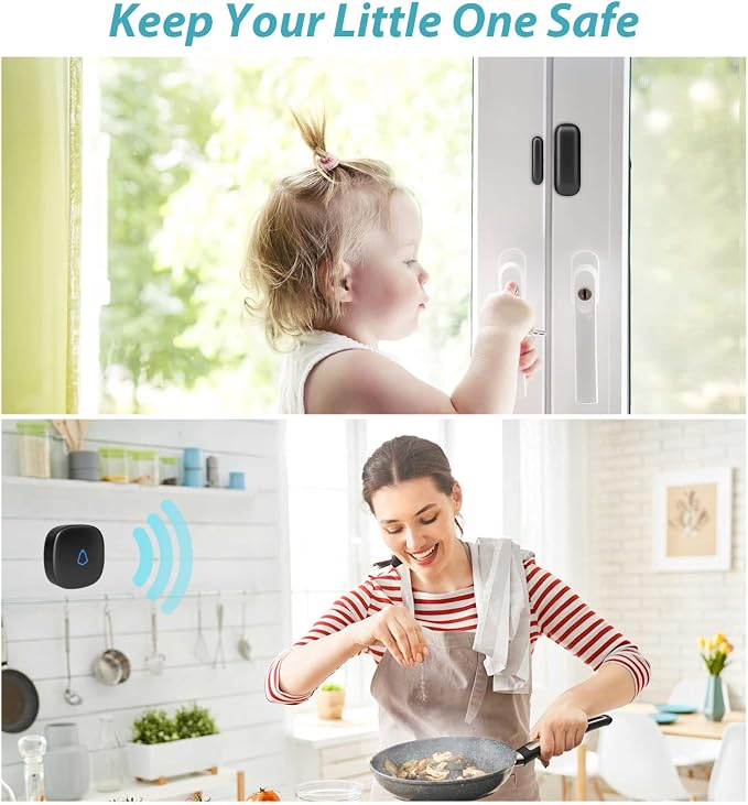 METAK Door Chime, Wireless Door Open Contact Sensor Alarm - Image 3