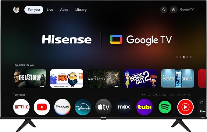 Hisense 55-Inch Class A6 Series 4K UHD Smart Google TV with Alexa Compatibility, Dolby Vision HDR, DTS Virtual X, Sports & Game Modes, Voice Remote, Chromecast Built-in (55A6H) , Black by Hisense